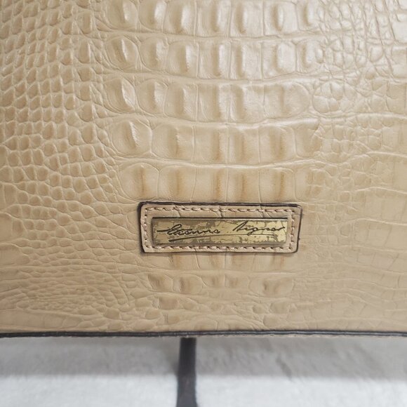 Etienne Aigner Tan Croc Embossed Leather Shoulder Tote Bag - Picture 4 of 16